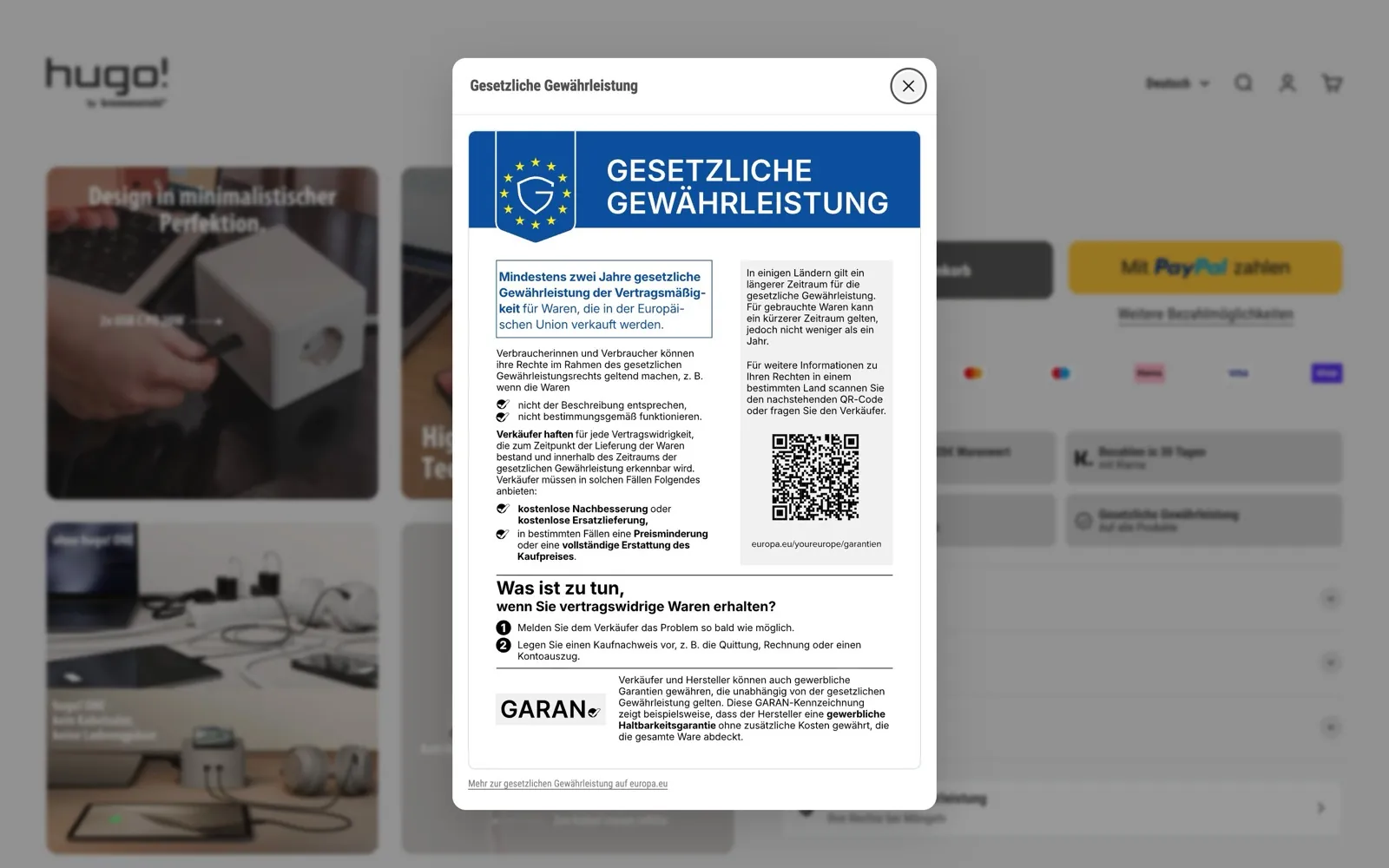 hugo!: amtliche Grafik im Popup