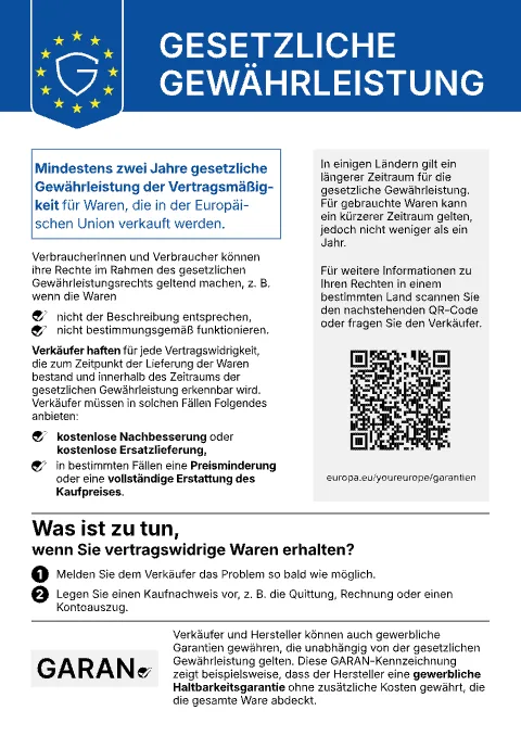 Amtliches Gewährleistungslabel